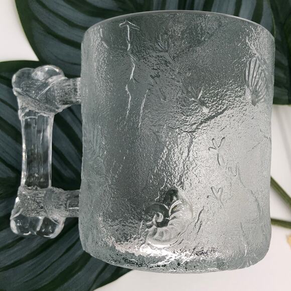 Vintage 93 Flintstones McDonalds Frosted Clear Glass USA Made PreDawn Coffee Mug - Picture 3 of 8